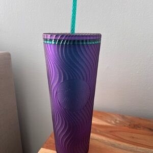 Purple Tumbler with Teal Straw
